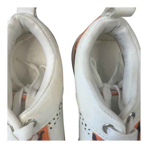 CUSTOM HANDPAINTED Universal Threads White & Orange Animal‎ Print Sz 6.5 - Picture 3 of 8